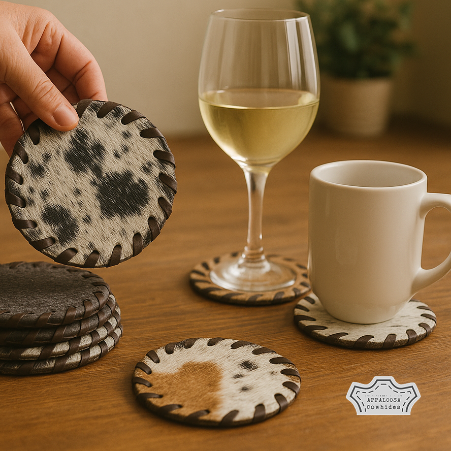 Cowhide Plain Coasters