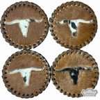 Cowhide Longhorn Coaster