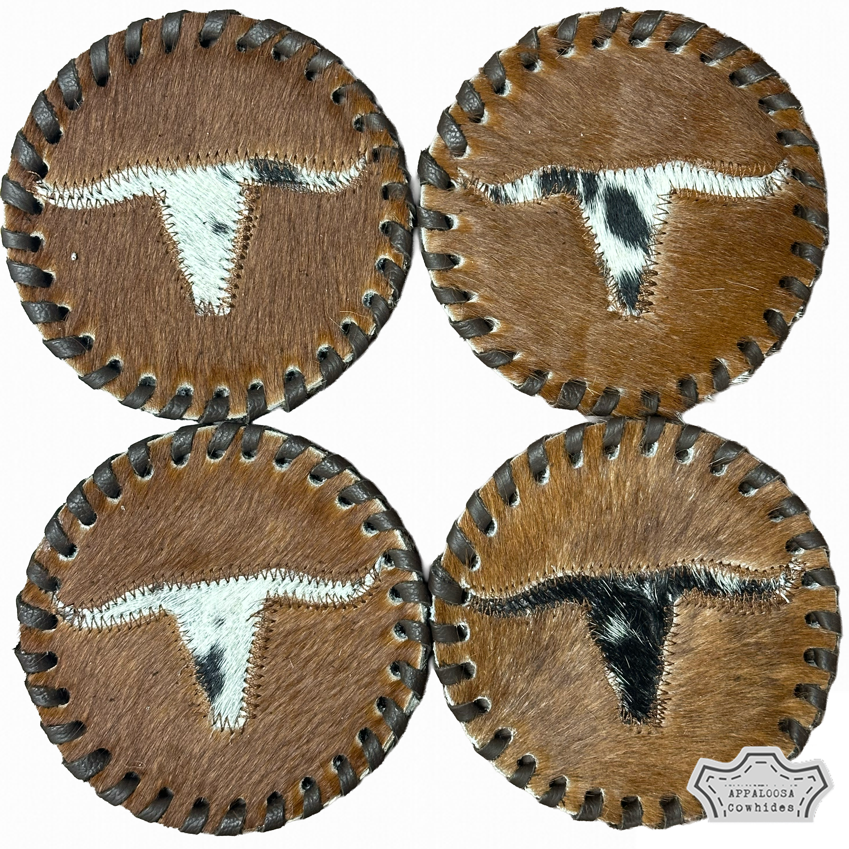 Cowhide Longhorn Coaster