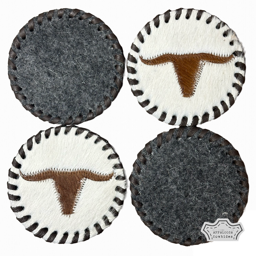 Cowhide Longhorn Coaster