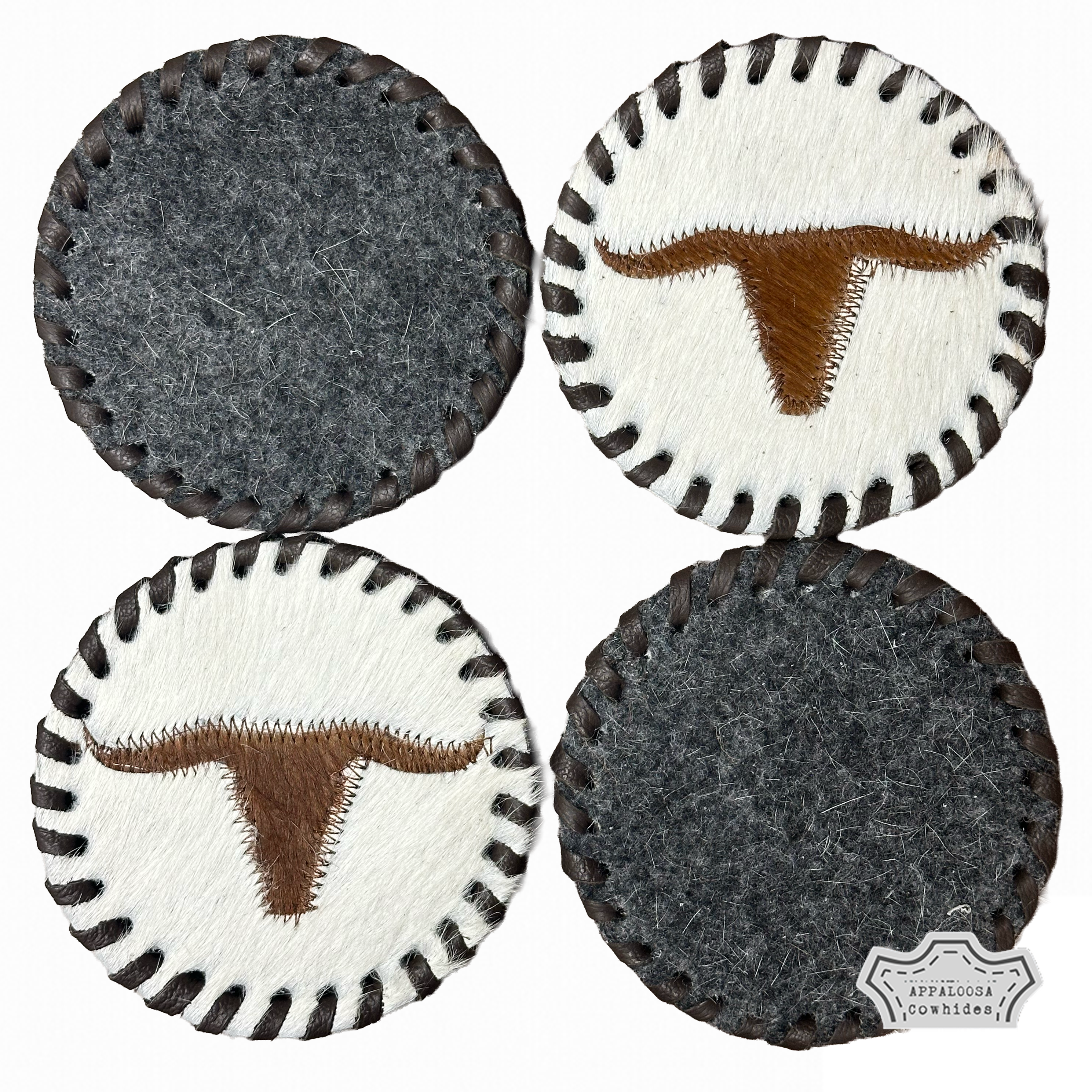 Cowhide Longhorn Coaster