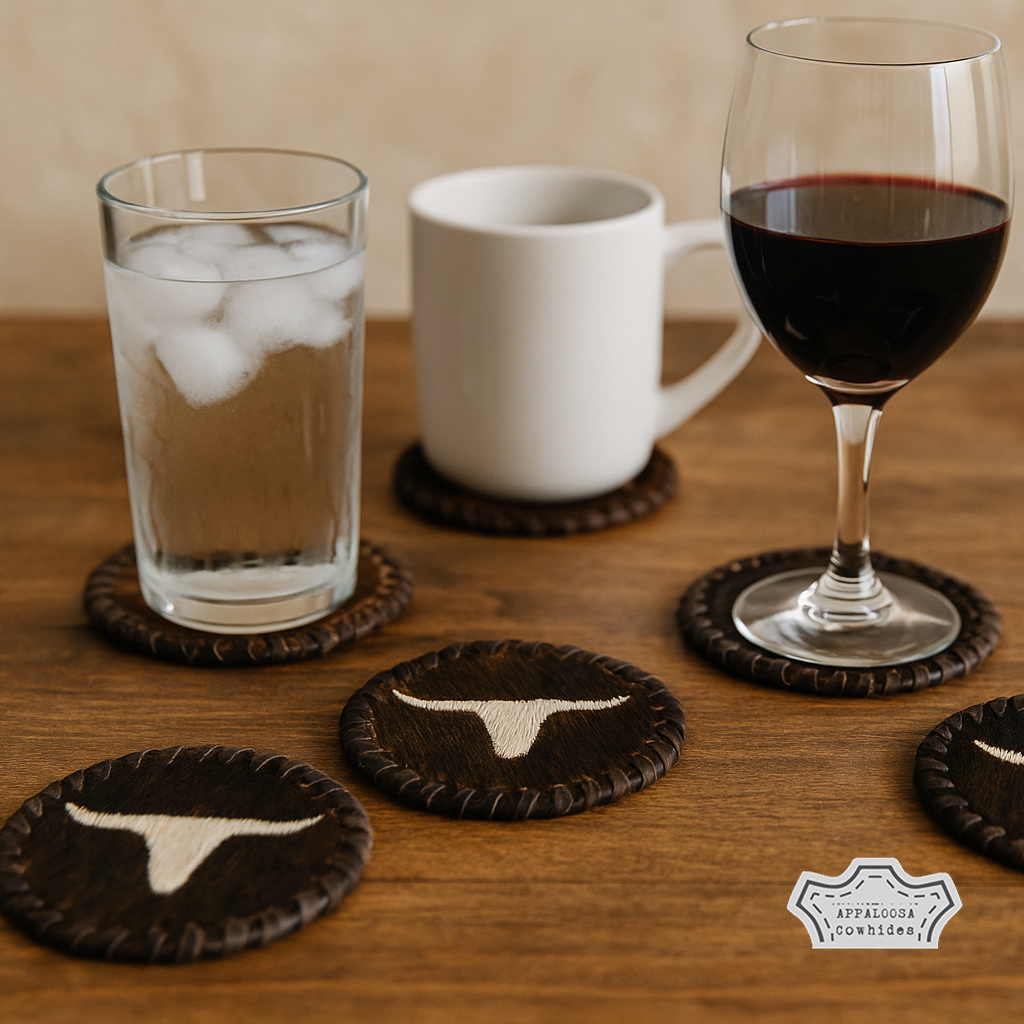 Cowhide Longhorn Coaster
