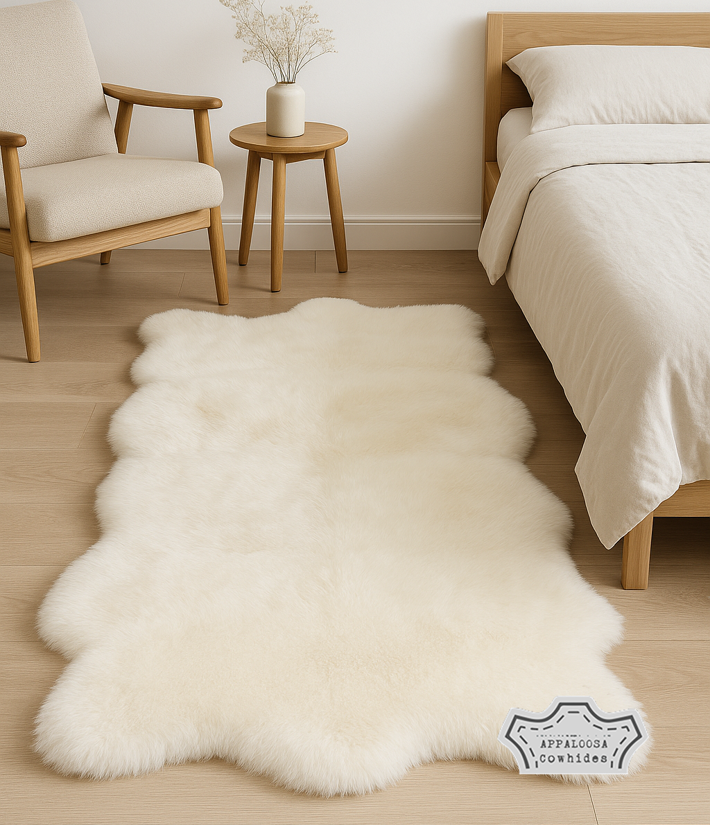 Sheepskin Natural White Quad