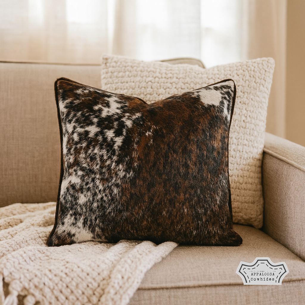 Pillow Cover Tricolor Cowhide