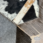 Salt and Pepper Cowhide Plain Table Runner