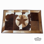 Tricolor Cowhide Rectangular Star Rug
