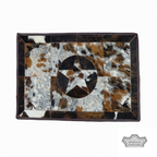 Tricolor Cowhide Rectangular Star Longhorn Rug