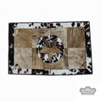 Tricolor Cowhide Rectangular Star Longhorn Rug