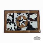 Tricolor Cowhide Rectangular Star Longhorn Rug
