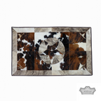 Tricolor Cowhide Rectangular Star Longhorn Rug