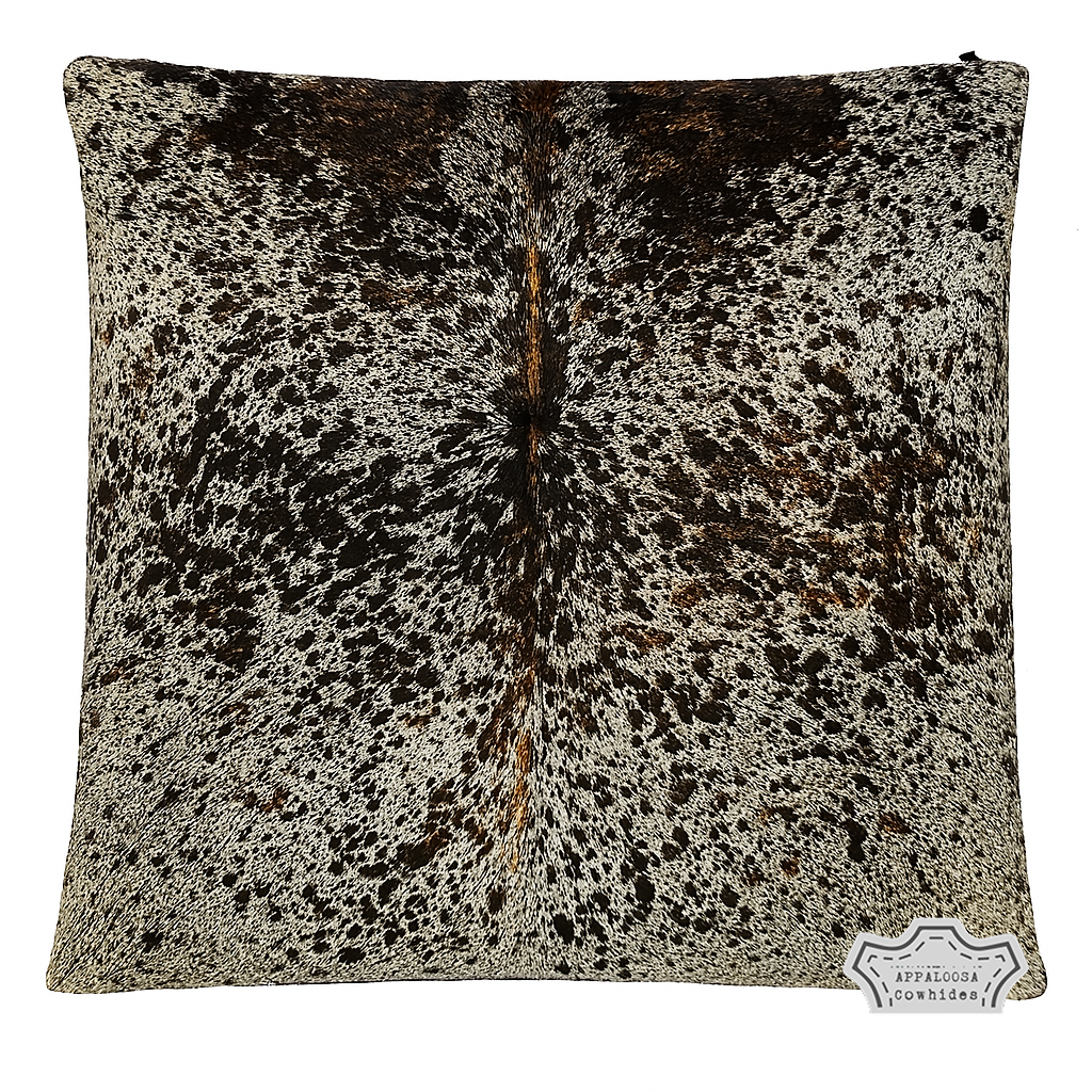Pillow Cover Salt & pepper Cowhide