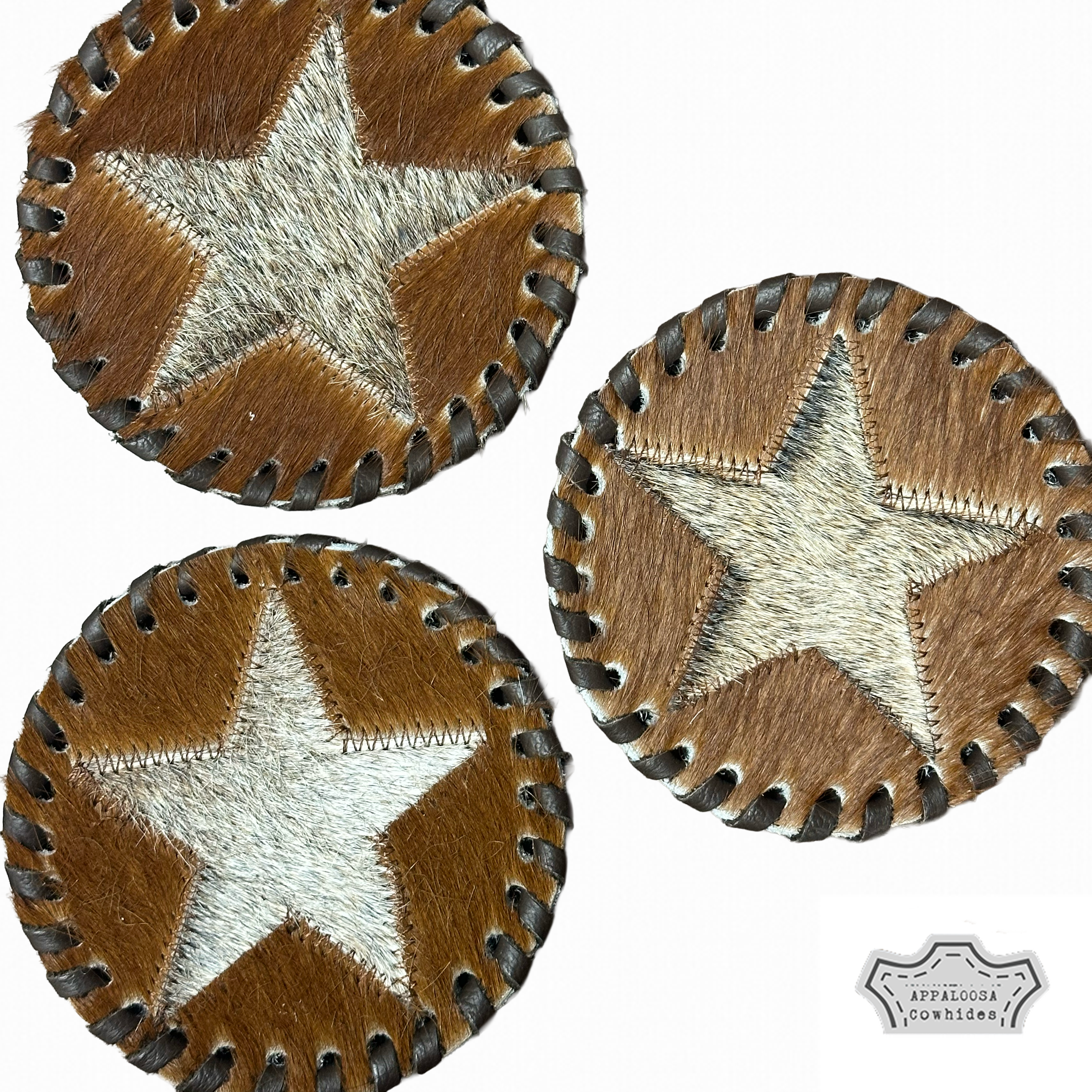 Cowhide Star Coasters
