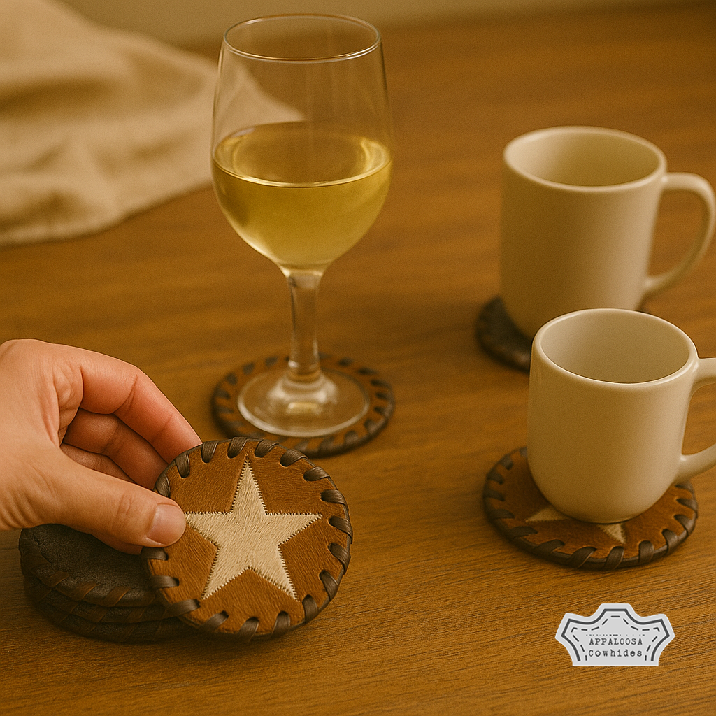Cowhide Star Coasters