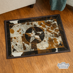Tricolor Cowhide Rectangular Star Longhorn Rug