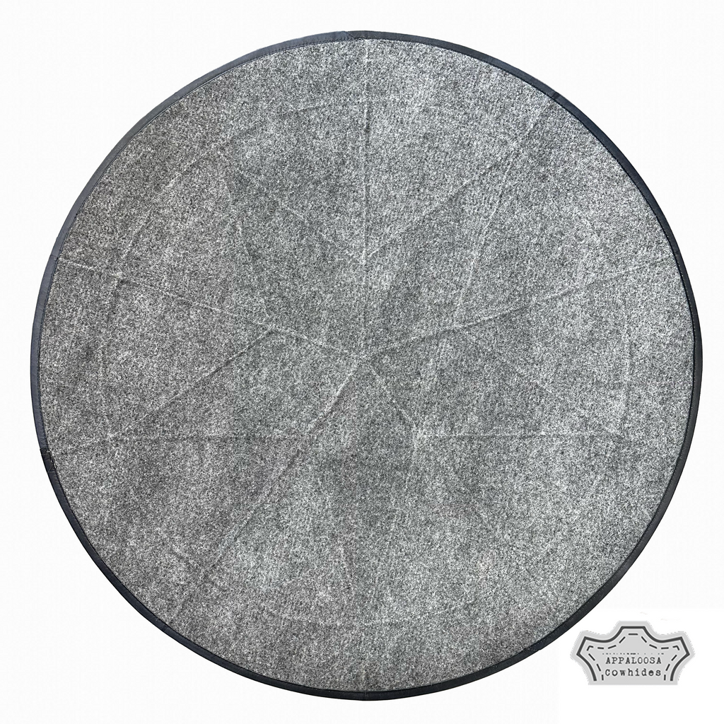 Tricolor Single Star Cowhide Round Rug