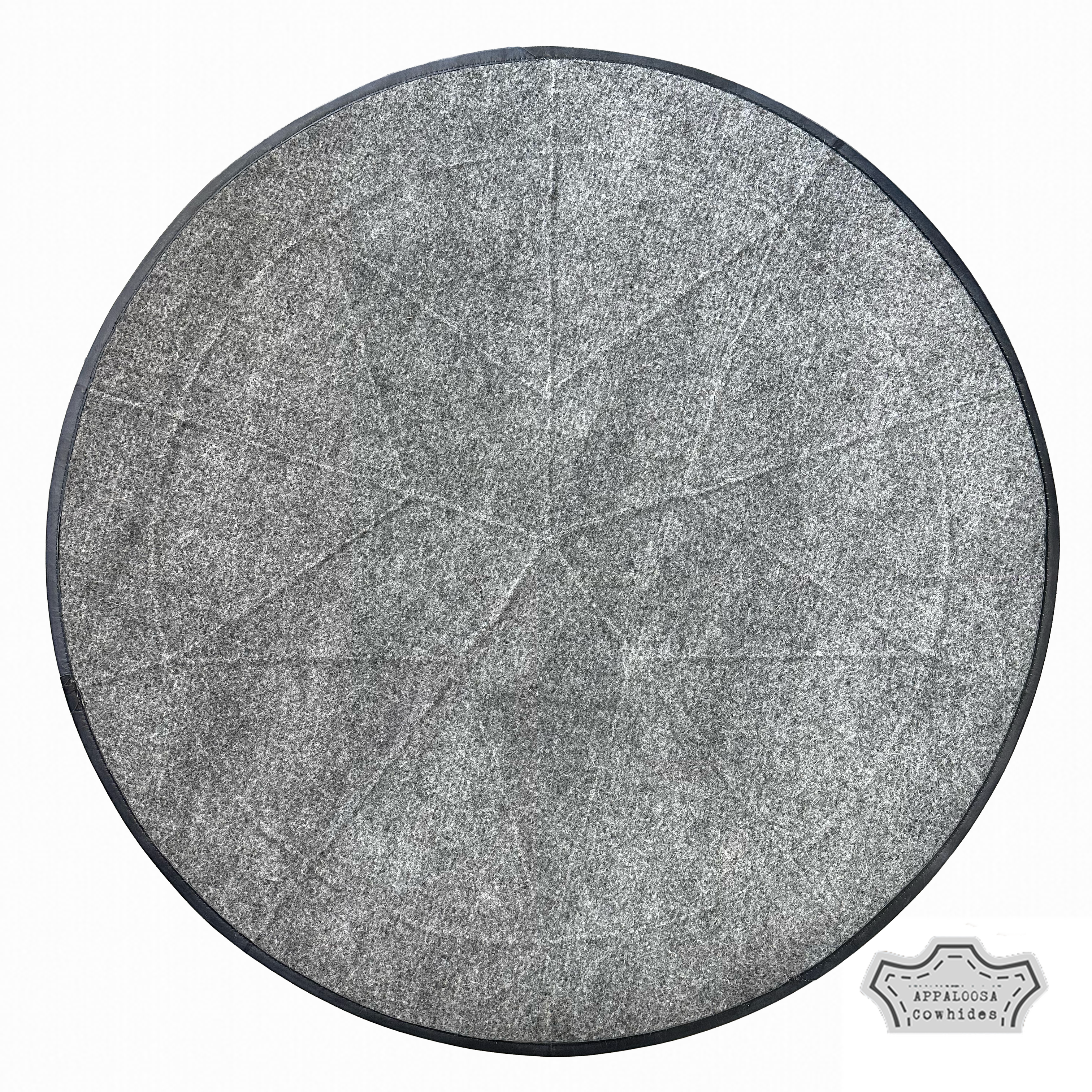 Tricolor Single Star Cowhide Round Rug