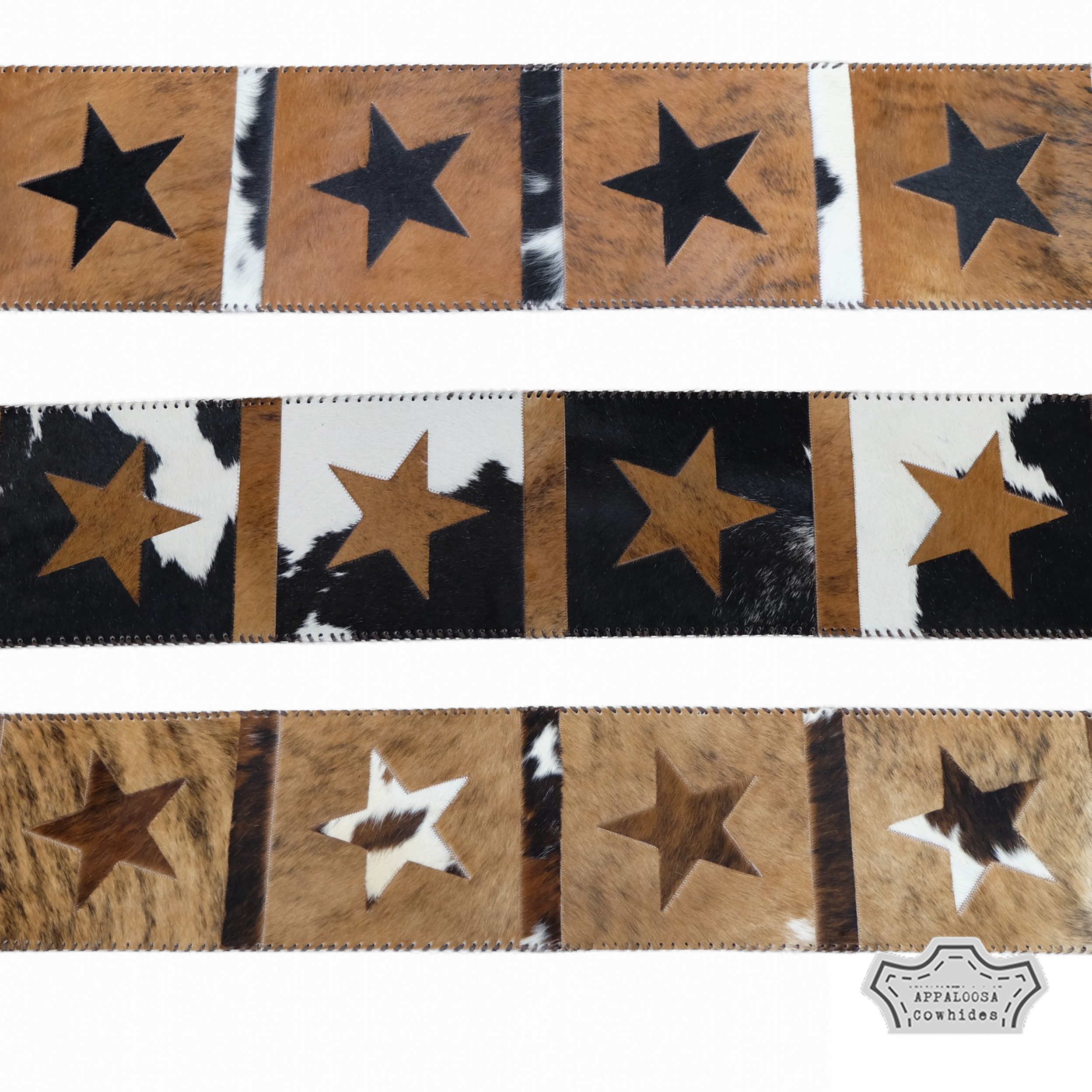 Cowhide Star Table Runner
